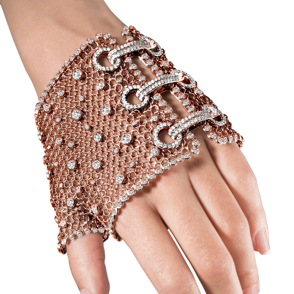 Rare Touch Collection Diamond Mesh Glove