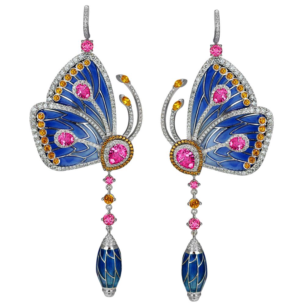 Blue Cathedral Papillon Earrings Theodore and C